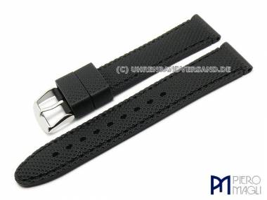 Watch band 18mm black silicone stitched by Piero Magli (width of buckle 16 mm) - Bild vergr��ern 