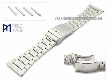 Watch strap stainless steel 28-32mm multiple ends polished with security clasp by Piero Magli - Bild vergr��ern 