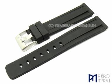 Watch band -Caucho Adventure- 24mm black silicone by Piero Magli (width of buckle 22 mm) - Bild vergr��ern 