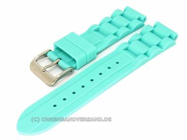 Watch band -Silicona CRT- 16mm turquoise silicone with structured surface by Piero Magli - Bild vergr��ern 