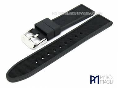 Watch band -Silicona- 24mm black silicone with pattern by Piero Magli - Bild vergr��ern 