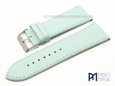 Watch band 36mm light blue smooth leather grained stitched by Piero Magli (width of buckle 30 mm) - Bild vergr��ern 
