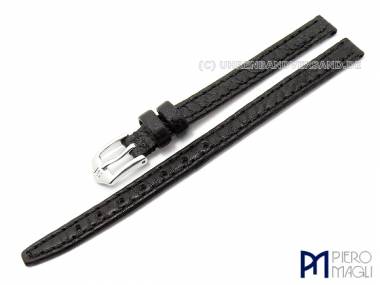 Watch band -Bisonte XL- 10mm black bison grain by Piero Magli (width of buckle 8 mm) - Bild vergr��ern 