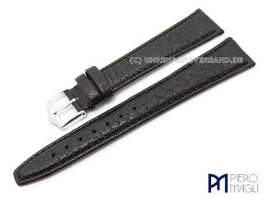 Watch band -Bisonte XL- 16mm black bison grain by Piero Magli (width of buckle 14 mm) - Bild vergr��ern 