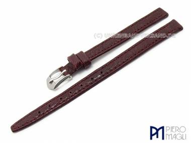 Watch band -Bisonte XL- 10mm bordeaux bison grain by Piero Magli (width of buckle 8 mm) - Bild vergr��ern 