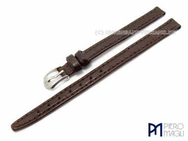 Watch band -Bisonte XL- 10mm dark brown bison grain by Piero Magli (width of buckle 8 mm) - Bild vergr��ern 