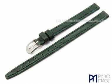 Watch band -Bisonte XL- 08mm dark green bison grain by Piero Magli (width of buckle 8 mm) - Bild vergr��ern 