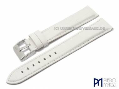 Watch band XL -Crocco Grain- 26mm white alligator grain robust Piero Magli (width of buckle 24 mm) - Bild vergr��ern 