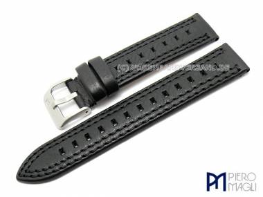 Watch band -Dakota Sport- 24mm black double stitched by Piero Magli (width of buckle 24 mm) - Bild vergr��ern 