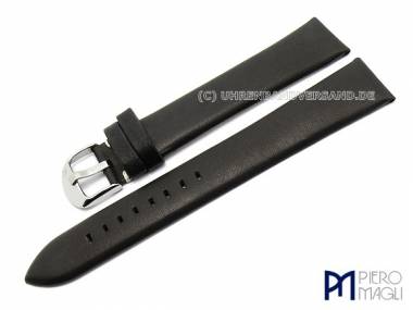 Watch band XL 22mm black finely grained without stitching by Piero Magli (width of buckle 20 mm) - Bild vergr��ern 