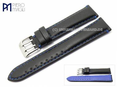 Watch band -Sportive Terracare- 24mm black padded Piero Magli (width of buckle 22 mm) - Bild vergr��ern 