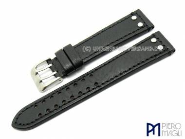 Watch band -Dakota Aviator- 22mm black stitched by Piero Magli - Bild vergr��ern 