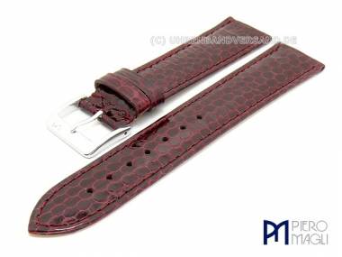 Watch band -Water Snake- 16mm bordeaux genuine water snake by Piero Magli (widt of buckle 14 mm) - Bild vergr��ern 