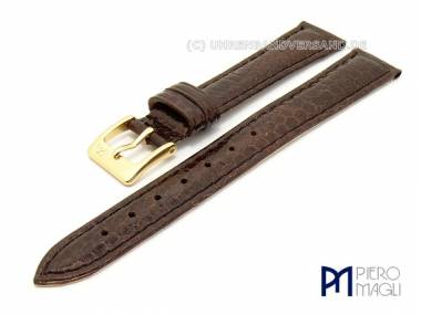 Watch band -Water Snake- 12mm dark brown genuine water snake by Piero Magli (width of buckle 10 mm) - Bild vergr��ern 