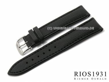 Watch strap -Just- 24mm black high tech material Nytech by RIOS (width of buckle 22 mm) - Bild vergr��ern 