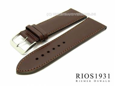 Watch band -Toscana- 30mm by RIOS dark brown smooth surface - Bild vergr��ern 