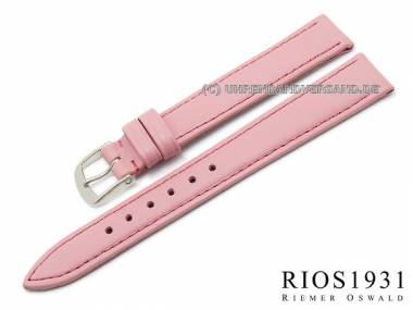 Watch band -Toscana- XS 14mm pink calf leather smooth stitched RIOS (width of buckle 12 mm) - Bild vergr��ern 
