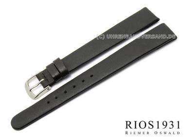 Watch strap -Diplomat Clip- XL 12mm fixed bars black smooth g. leather RIOS (width of buckle 10 mm) - Bild vergr��ern 