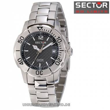 Automatic watch stainless steel black face carbon look from Sector (*SC*HU*) - Bild vergr��ern 