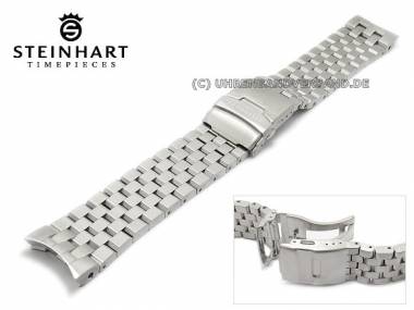 Watch strap 24mm satined stainless steel solid curved ends from STEINHART - Bild vergr��ern 