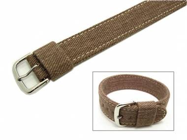 Watch band 20mm brown -denim- white stitching by Band-It - Bild vergr��ern 