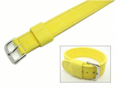 Watch band 20mm yellow -denim- white stitching by Band-It - Bild vergr��ern 