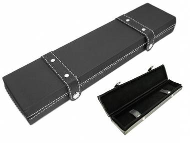 Watch case black white stitching with rivets for 1 watch - Bild vergr��ern 