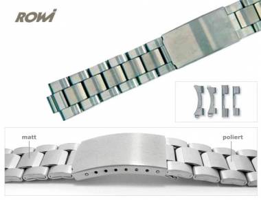 Watch band stainless steel 18-22mm multiple ends curved/straight sporty modern deployant clasp - Bild vergr��ern 