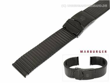 Watch band 12/14/16mm stainless steel black matt expansion band multiple ends Marburger - Bild vergr��ern 