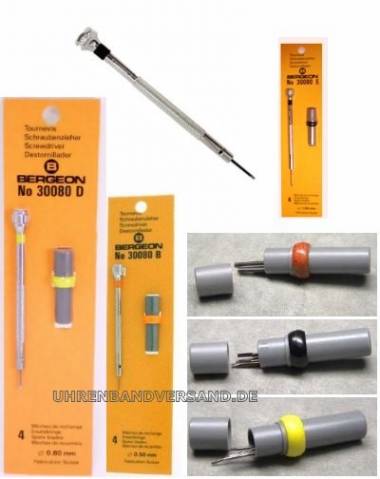 Set of 3 screwdrivers non-magnetic incl. replacement blades from BERGEON - Bild vergr��ern 