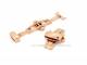 Butterfly clasp (HeBFS-10) 26mm stainless steel rose golden polished push button release