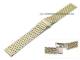 Watch band stainless steel 18mm dual tone polished clasp with push button