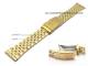 Watch band stainless steel 20mm golden partly polished with security clasp