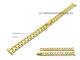 Watch band stainless steel 12mm golden partly polished with folding clasp