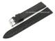 Watch band 18mm black elegant design finely grained surface (width of buckle 16 mm)