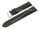 Watch band 24mm black genuine camel leather grained (width of buckle 20 mm)