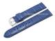 Watch band 19mm royal blue alligator grain silk matt (width of buckle 16 mm)