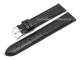 Watch band 22mm black alligator grain silk matt (width of buckle 20 mm)