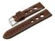 Watch strap 20mm brown racing design white stitching by Condor (width of buckle 18 mm)