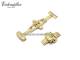 Butterfly clasp (EmBFS-74) 22mm stainless steel PVD golden with push button