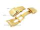 Flip clasp (CrKFS-44) 18mm stainless steel PVD gold-plated partly polished with push button release