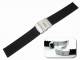 Watch band 18mm black silicone structured deployant clasp (width of buckle 18 mm)