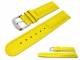 Watch band 24mm yellow genuine leather padded light stitching (width of buckle 22 mm)