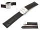 Watch band 26mm black alligator grain clasp red stitching (width of buckle 24 mm)