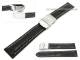 Watch band 16mm black alligator grain light stitching clasp (width of buckle 16 mm)