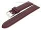Watch band leather bordeaux with seam 24mm (width of buckle 22 mm)