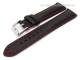 Watch band 20mm black smooth surface red stitching padded (width of buckle 18 mm)