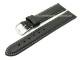 Watch band 18mm black leather grained light contrast stitching (width of buckle 16 mm)