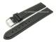 Watch band XL 22mm black calf\'s leather finely grained light stitching (width of buckle 22 mm)