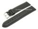 Watch band XL 26mm black calf\'s leather finely grained light stitching (width of buckle 24 mm)